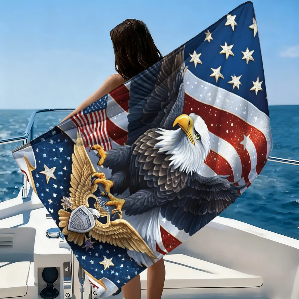 1pc 250th Celebration of American Independent Day Beach Towel Super Absorbent Suitable for Beach Pool Summer Gift for Friends