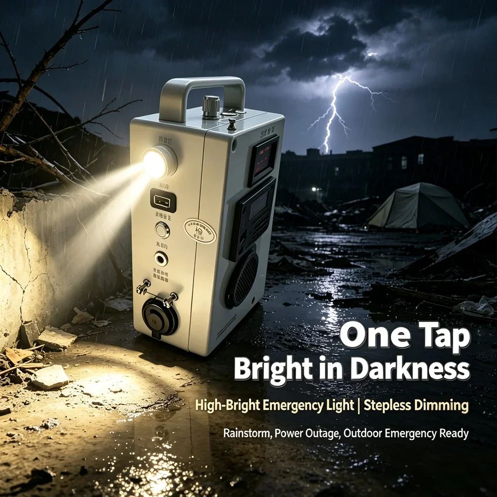 30W Hand Crank Generator Portable Multi-function Mobile Phone Charging  12V/5V Outdoor Manual Generator Radio Emergency Lighting