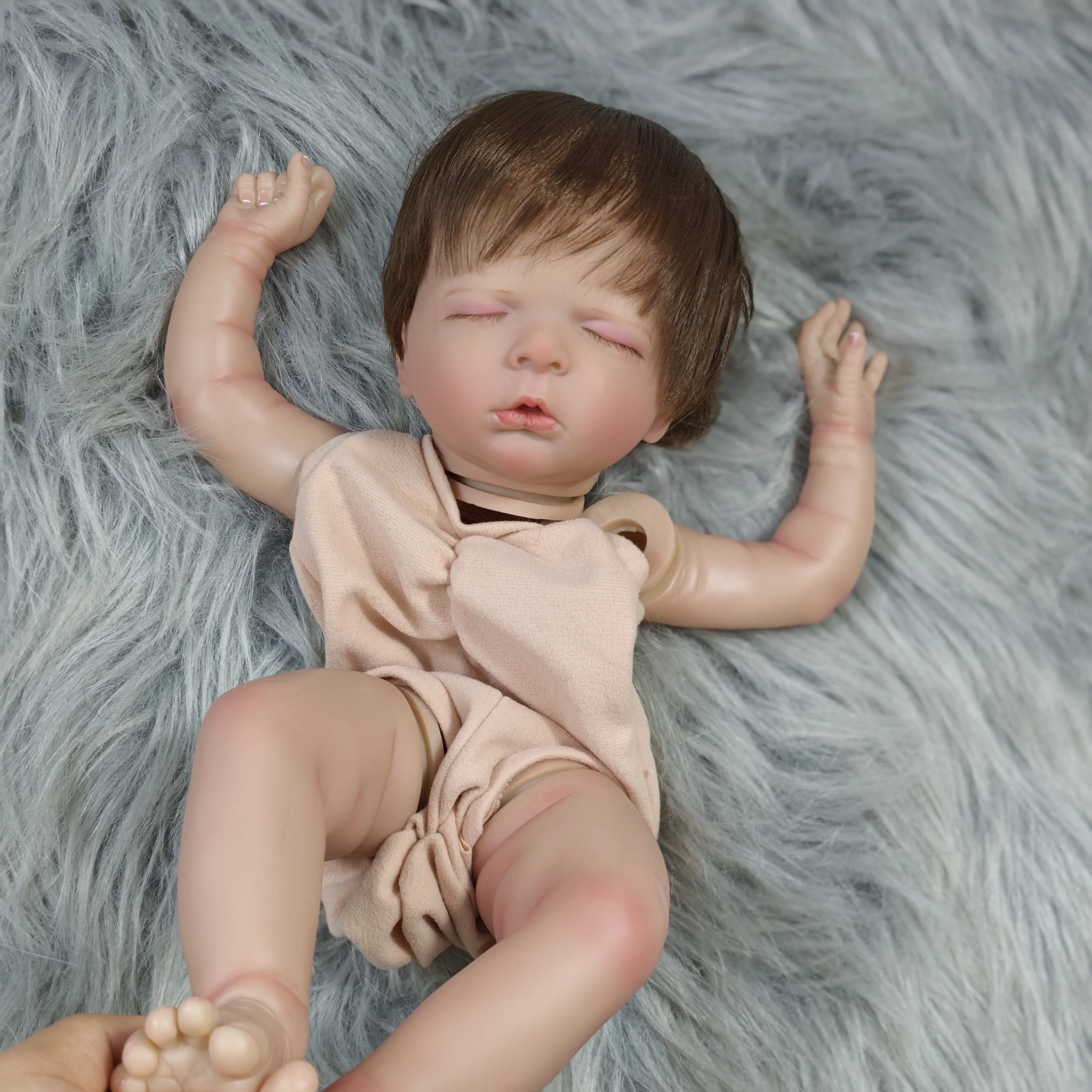 20 بوصة رسمت بالفعل بيبي تولد من جديد دمية عدة لويزا مع زرع الشعر أجزاء الدمية اليدوية ثلاثية الأبعاد الجلد لتقوم بها بنفسك لعب لصبي الفتيات lol