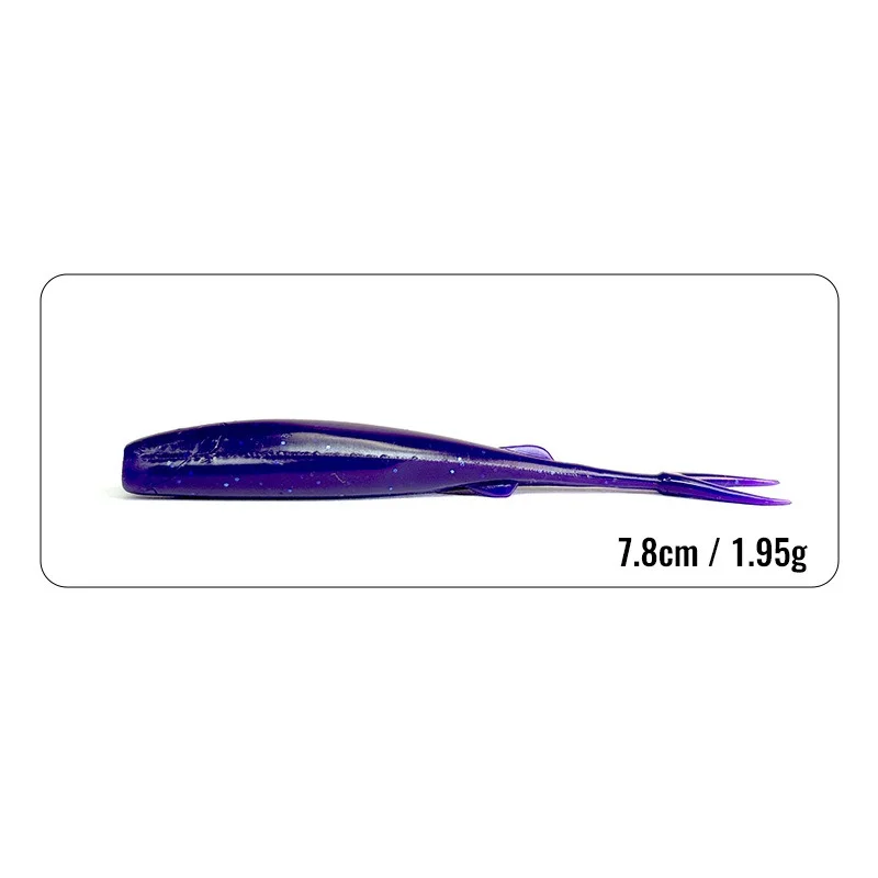 10 Stück Schwimmende Bionische Köder Gabelschweif-Weichköder Hochsalzbeständiger Köder Bissfester Wildbass-Köder Angelzubehör – Detail 14