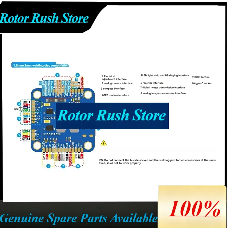 RoRusBAYCK DOLPHIN Flight Controller FC Betaflight AT32 F435 9V3A/5V3A Dual BEC For RC FPV Freestyle Racing Drone Quadcopter BAY