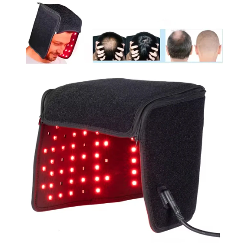 

Светодиодная шапка для терапии красным светом для роста волос Красная и инфракрасная шапочка для роста волос для выпадения волос способствует уходу за волосами Шапочка для быстрого восстановления волос