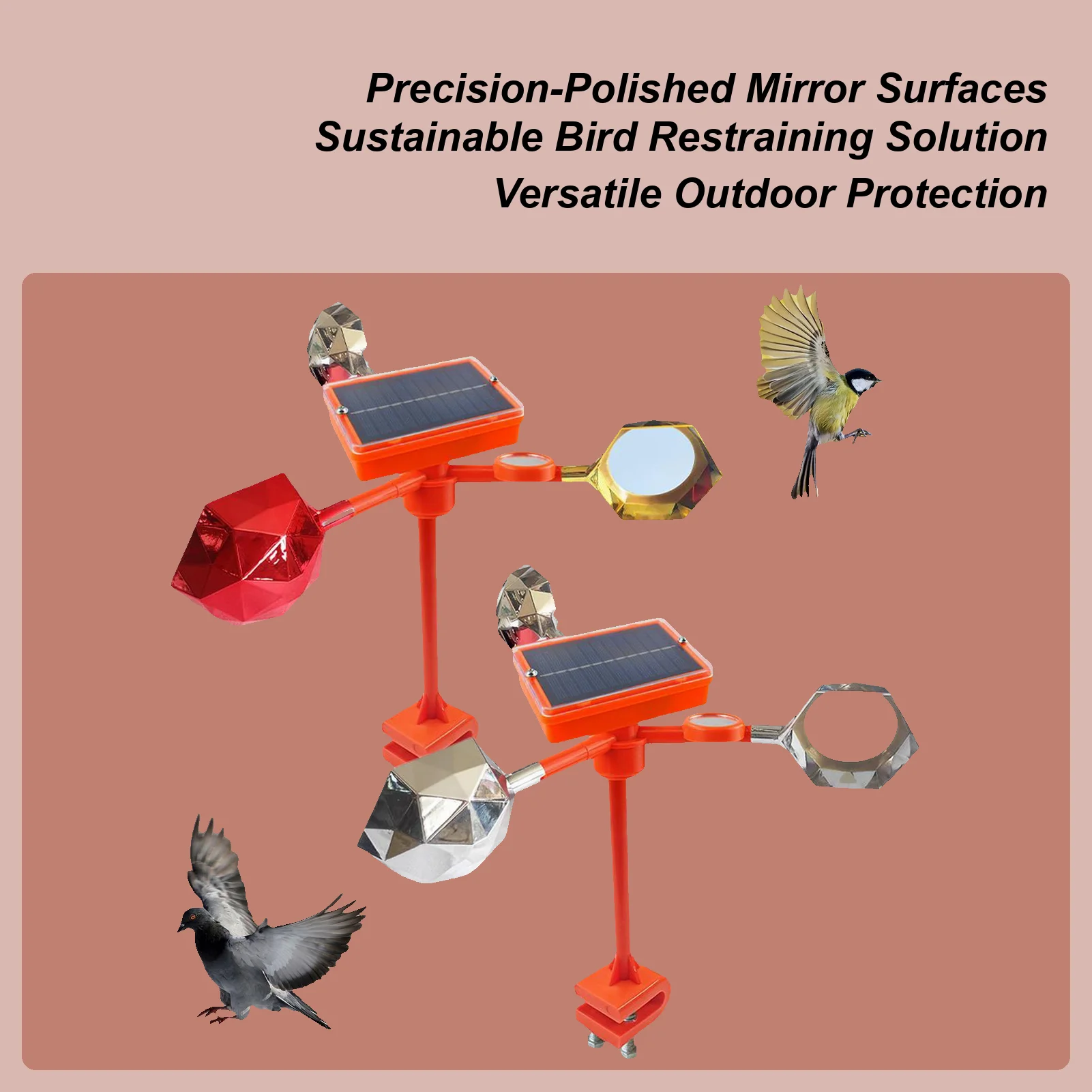 

Светоотражающее устройство для отпугивания птиц Устройства для отпугивания птиц на крыше с регулируемой звуковой сигнализацией На солнечной энергии Открытый дятло для голубя