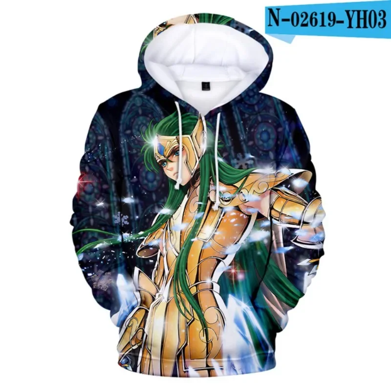 2024 3D New Hoodie Anime Saint Seiya Role Playing Sportswear Boys and Girls Twelve Zodiac Knight Printed Jacket Adult Fashion