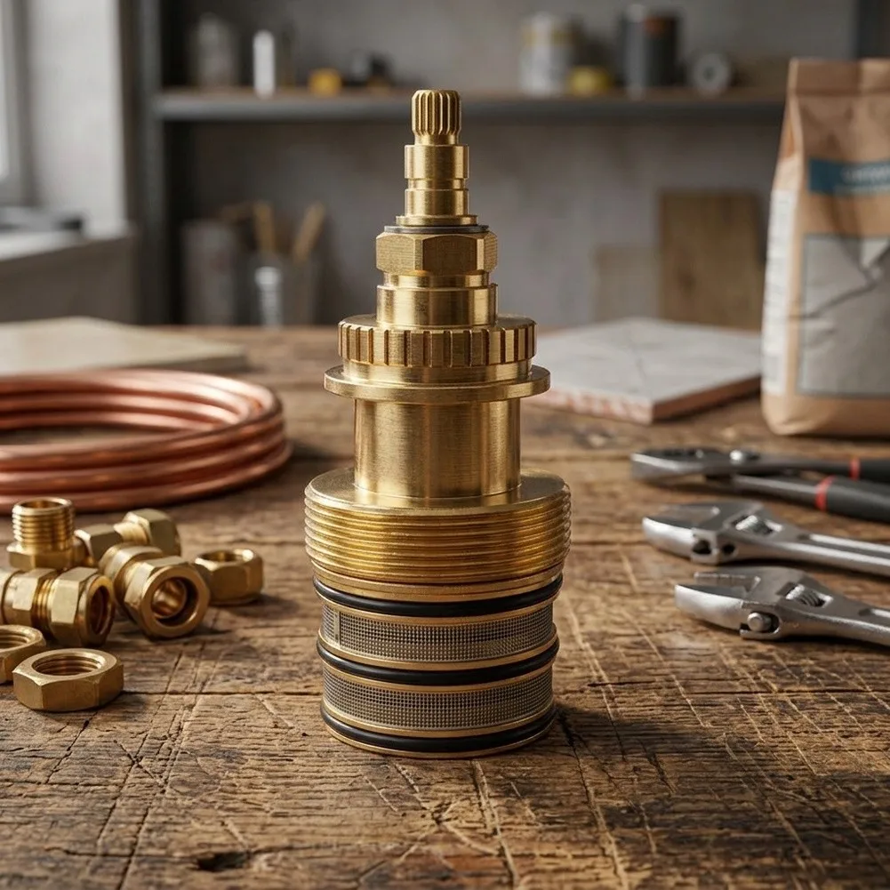 For Daily Bathing Use 3 4'' Thermostatic Valve Cartridge Temperature Control Valve Brass Material Construction