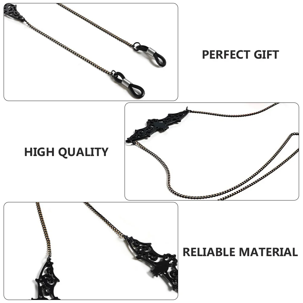 1개입 박쥐 펜던트 안경줄 마스크 걸이 끈 검정색 신뢰할 수 있는 소재 동료 친구들에게 완벽한 선물 일상적인 서프라이즈