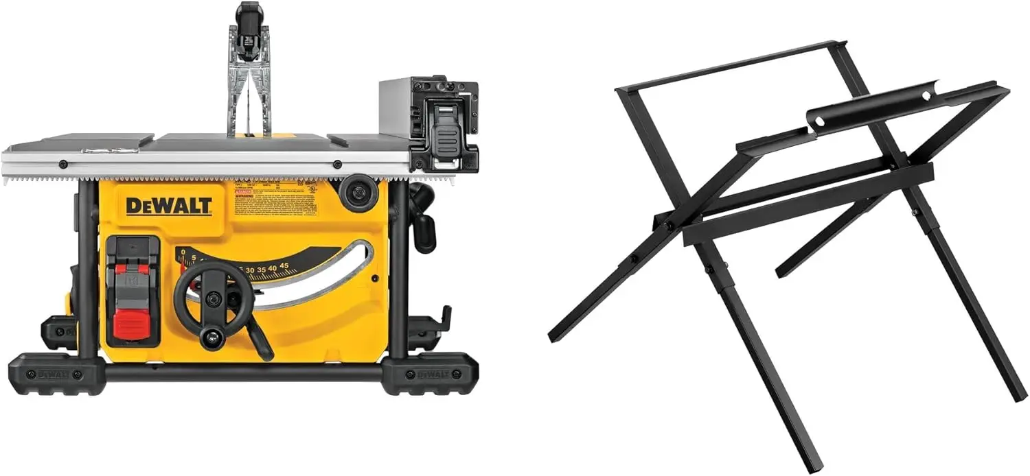 DEWALT Portable Table Saw with Stand, 8-1/4 inch, up to 48-Degree Angle Cuts (DWE7485WS)