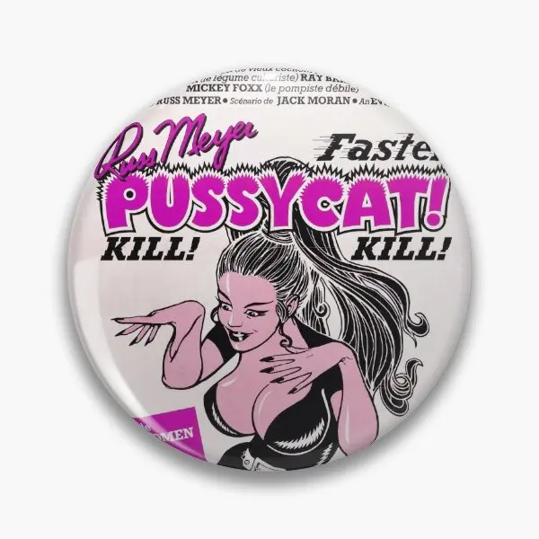 Angry Pussycat  Soft Button Pin Women Lover Funny Metal Collar Cartoon Decor Hat Brooch Gift Fashion Creative Jewelry Cute