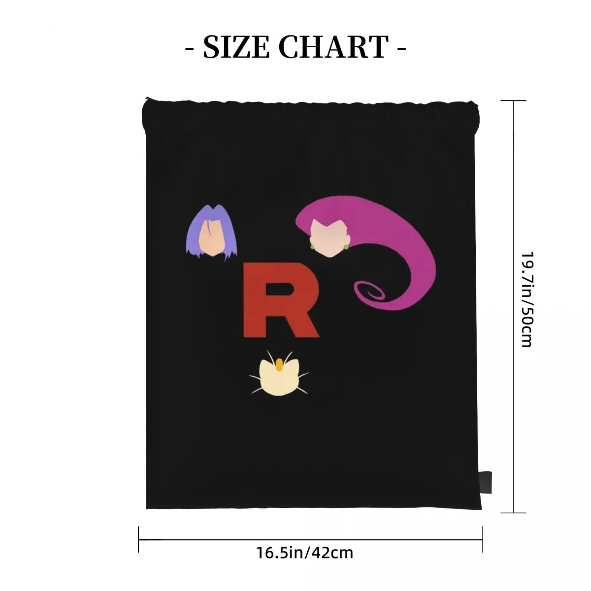 Letter R Team Rocket Logo Backpacks Fashion Drawstring Bags Sports Bag Book Bags for Man Woman Students