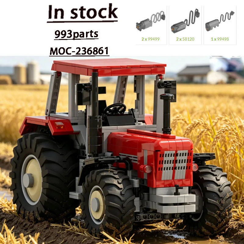 Building Block Model MOC-236861 City Street New Farm Agricultural Tractor 993 Parts Birthday New Year Christmas Custom Toy Gift