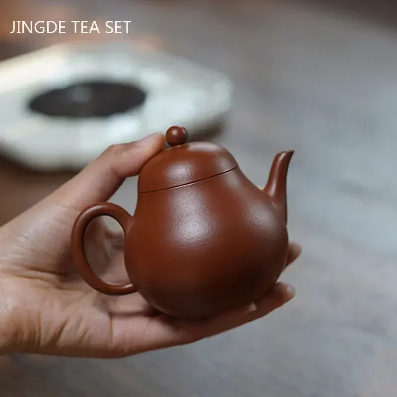 Authentic Yixing Purple Clay Teapot Dahongpao Pear Shaped Pot Handmade Filter Beauty Kettle Tradition Puer Tea Set Drinkware