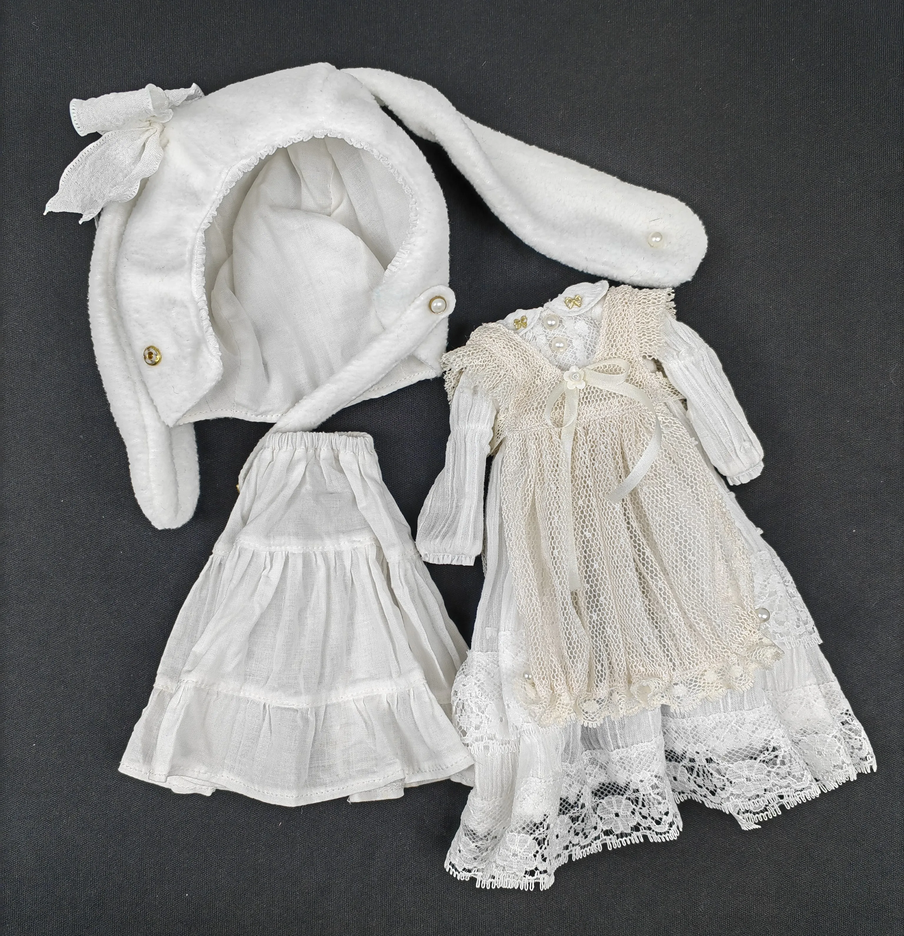 

2026 Dula Doll Clothes Dress White plush lop rabbit set Blythe ob24 ob22 Azone Licca ICY JerryB 1/6 Doll Accessories