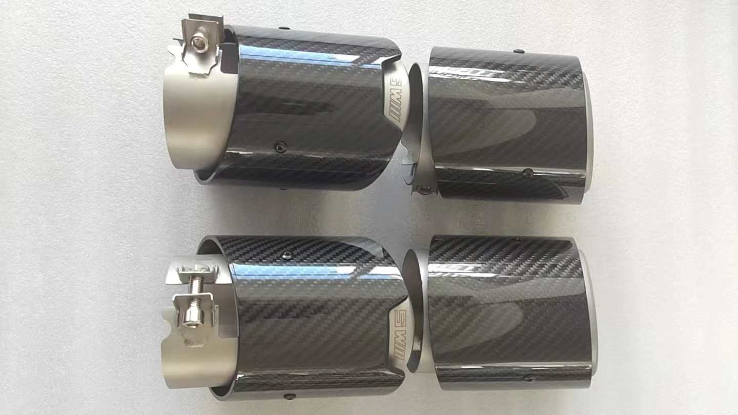 High Quality Dry Carbon Fiber Car Exhaust Tips for M5 G90 G99 forOEM Style Prepreg Carbon Fiber Exhaust Tips 5