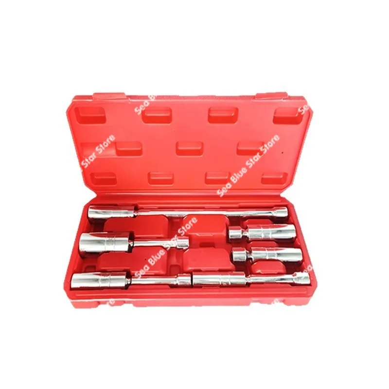 Wrench 6-piece set Mirror thin-wall magnetic car spark plug sleeve 12-angle plum blossom extended steering spark plug wrench