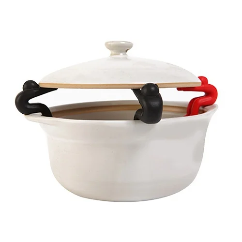 2 Chiếc Sáng Tạo Vỏ Nồi Phụ Kiện Nhà Bếp Gia Đình Chảo Chiên Nồi Chống Tràn Thiết Bị Nắp Silicon Lắp Đũa Giá Đỡ