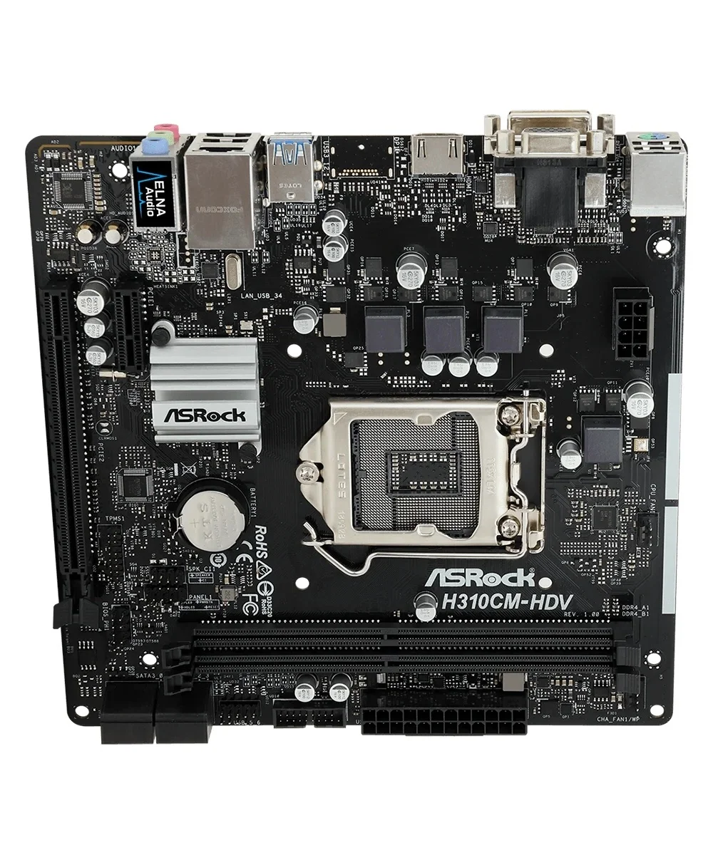 Imagem -06 - Motherboard Suporta 9ª e 8ª Geração Processadores Intel Core I9-9900 I58500 Cpu Ddr4 2666 Micro Atx Pcie 4.0 Asrock-h310cm-hdv