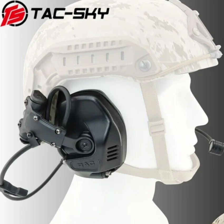 TAC-SKY RAC Tactical Noise-Reduction Microphone Shooting and Hunting Protective Headset, for Tactical Helmet ARC Rail Version