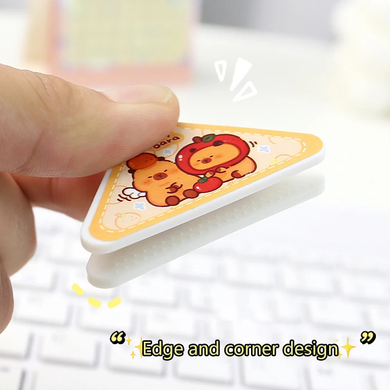 Creative Cute Cartoon Butter Bear Capybara Multi Functional Triangle Folder Storage PP Clip School Stationery Office Supplies