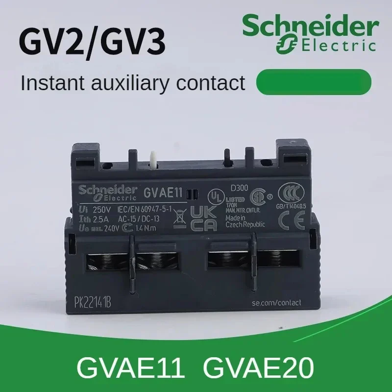 Schneider Motor Circuit Breaker Auxiliary Contact GVAE11 GVAN20 Motor Protector Formal Contact 1 Normally Open  1 Open 1 Closed