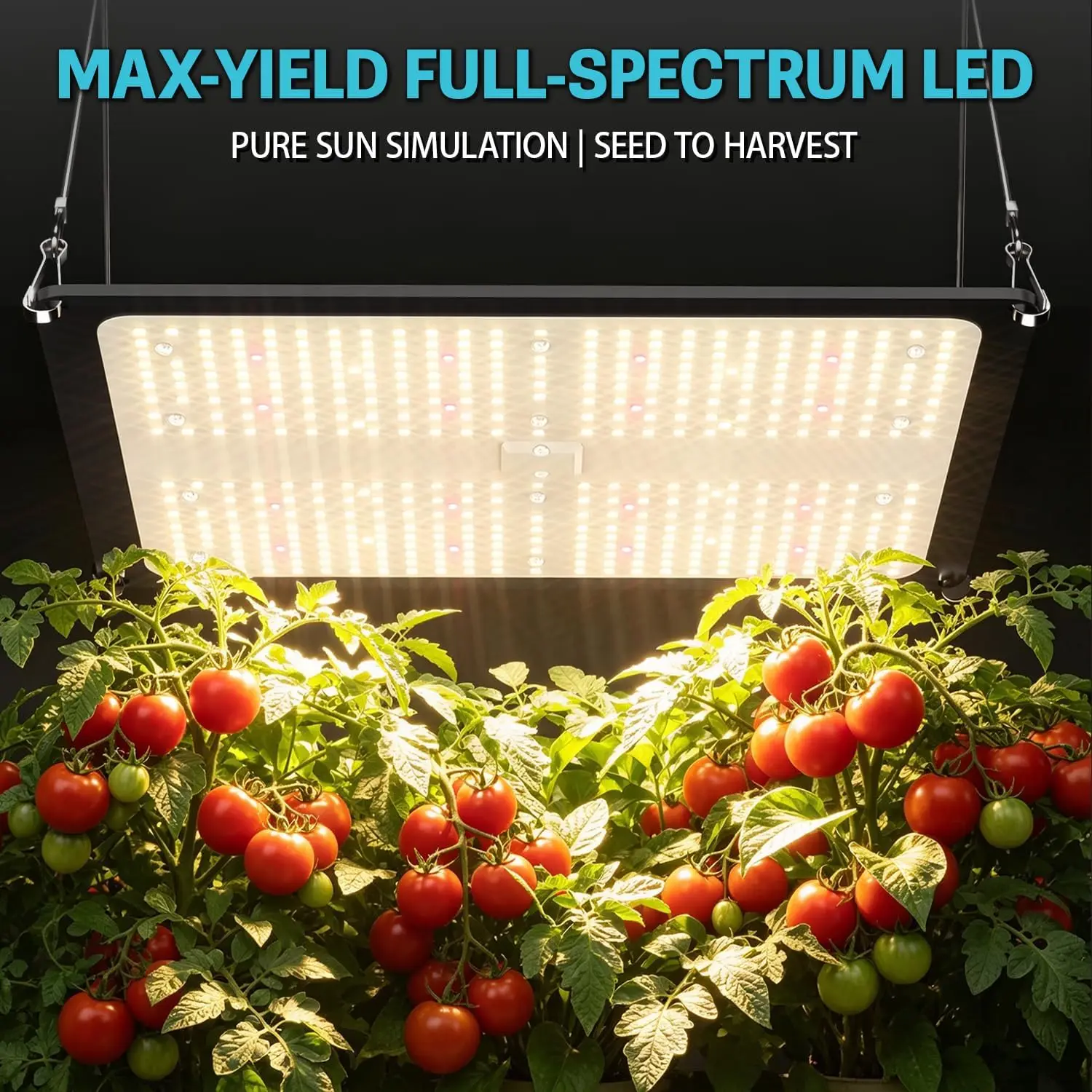 4x4 Complete Grow Tent Kit with 100W Full Spectrum LED Grow Light, 48