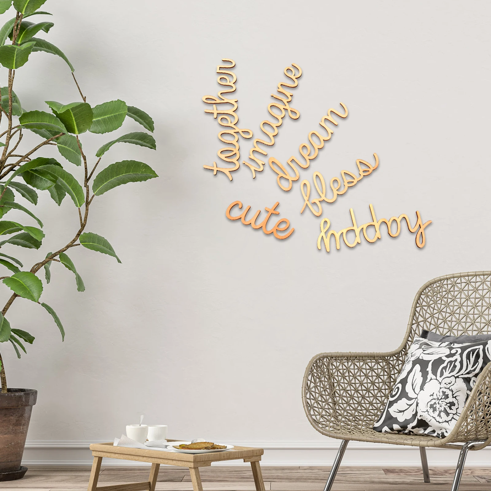 

6pcs Wood Decor Rustic Wedding Party Craft Signs Wood Wall Art Premium Quality Wall Art Handmade Sewing Supplies