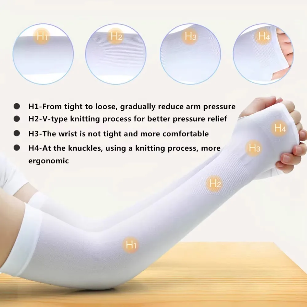 1Pair Ice Silk Sleeve Sunscreen Cuff Arm Sleeves Uv Sun Protect Anti-Slip Summer Men Women Gloves Outdoor Riding Arm Cover image 3