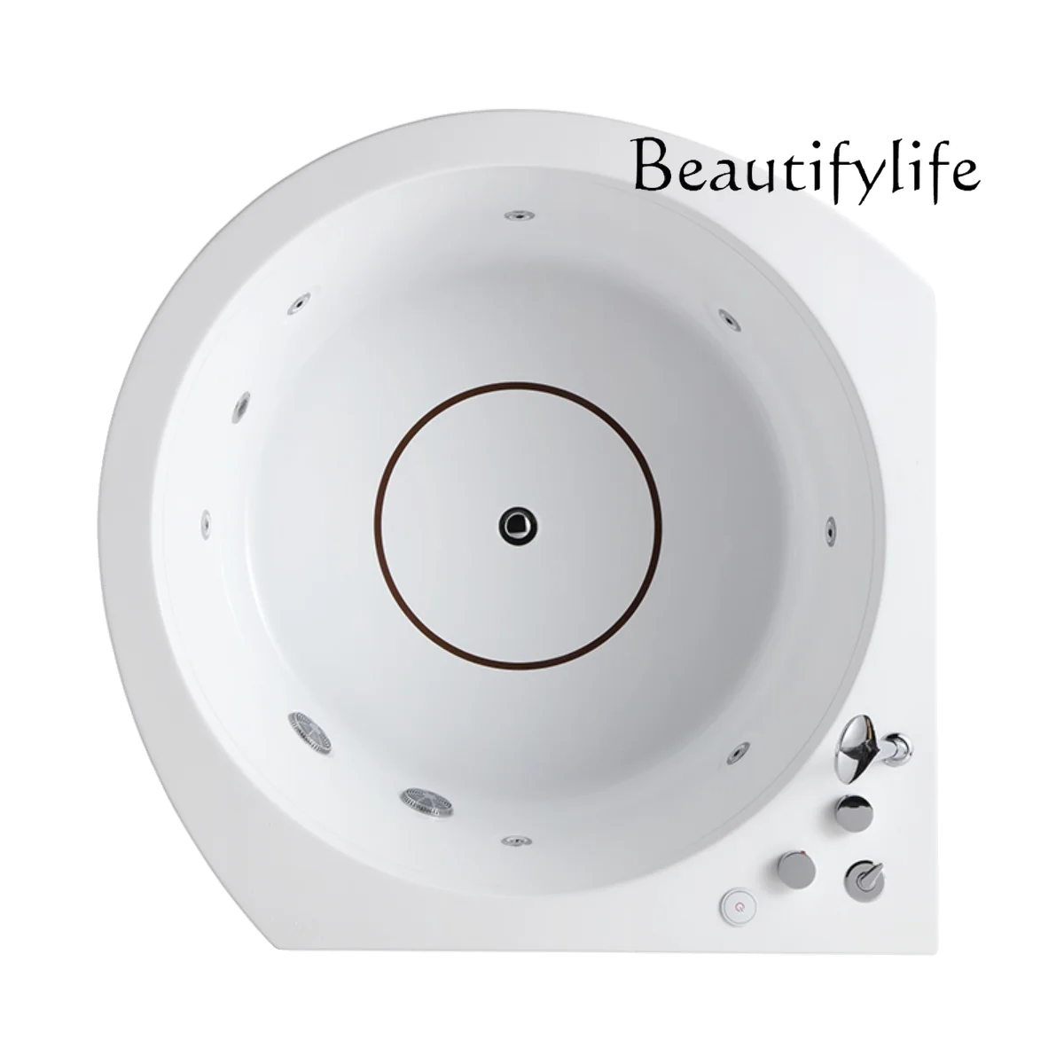 

Circular acrylic independent massage bathtub LED upgradable constant temperature system Bubble bath Bluetooth music