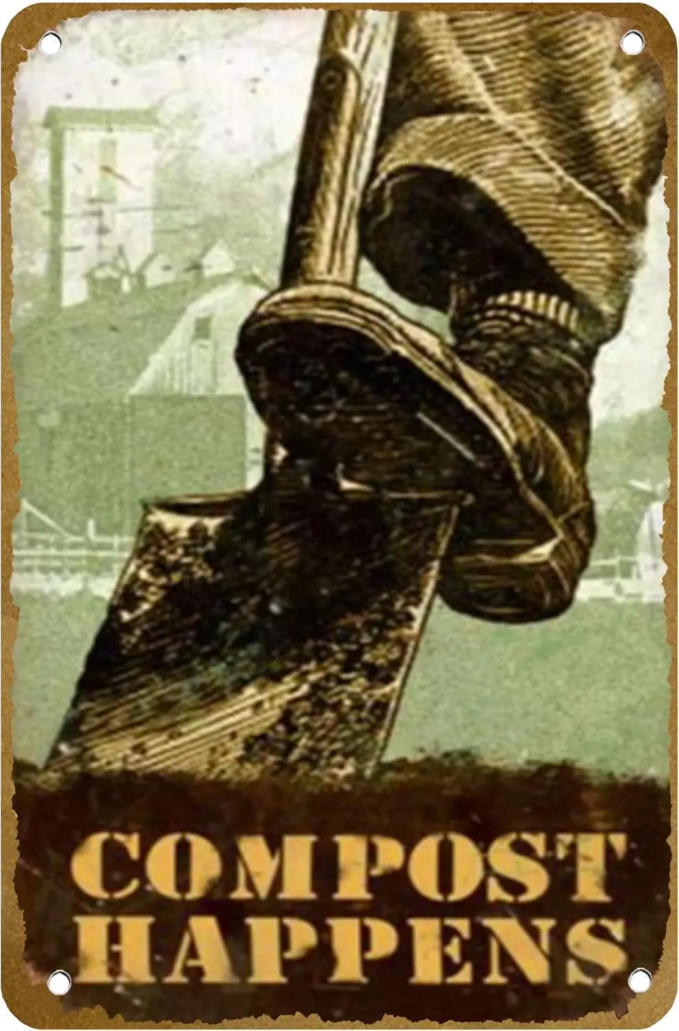 Compost Happens Poster Metal Tin sign Logo Family Club Bar Cafe Bedroom Art Wall Decoration Gift