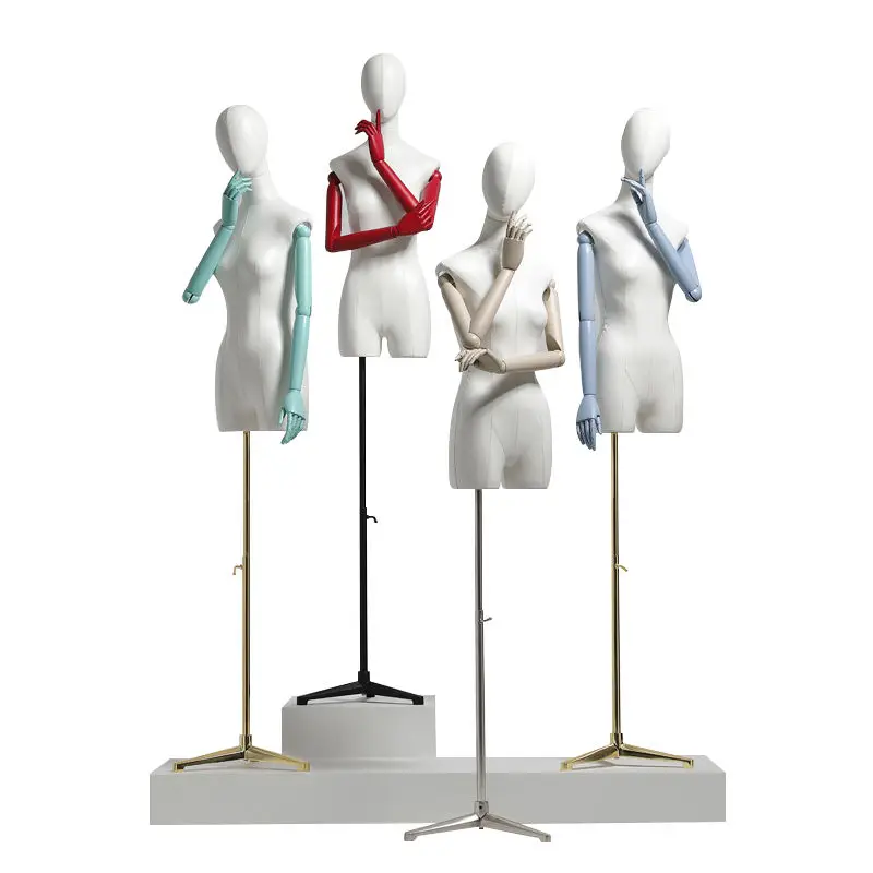 New Design Adjustable Mannequins Scale Female Mannequin Torso Women Boutique Pu Leather Half Body Mannequins