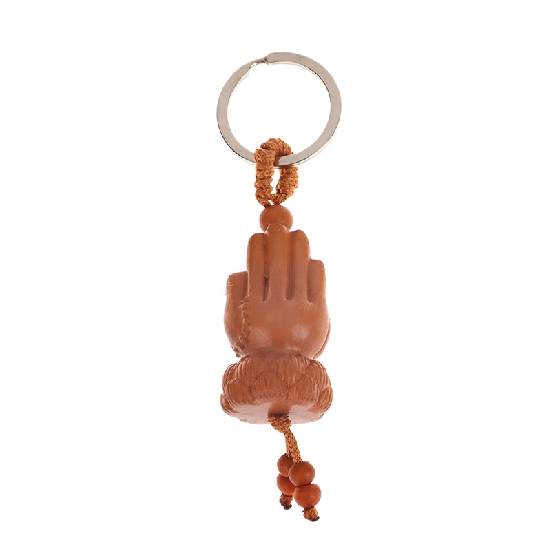 Peach Wood Keychain Guanyin Buddha Gourd Teapot Pixiu Dragon Three-dimensional Keychain