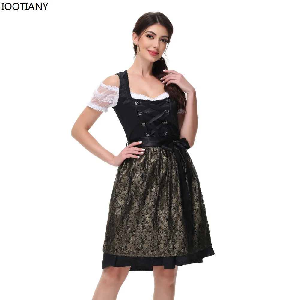 Munich Oktoberfest Beer Girl Dress German Traditional Bavarian Dresses Carnival Beer Party Dirndl Halloween Beer Maid Dress Up