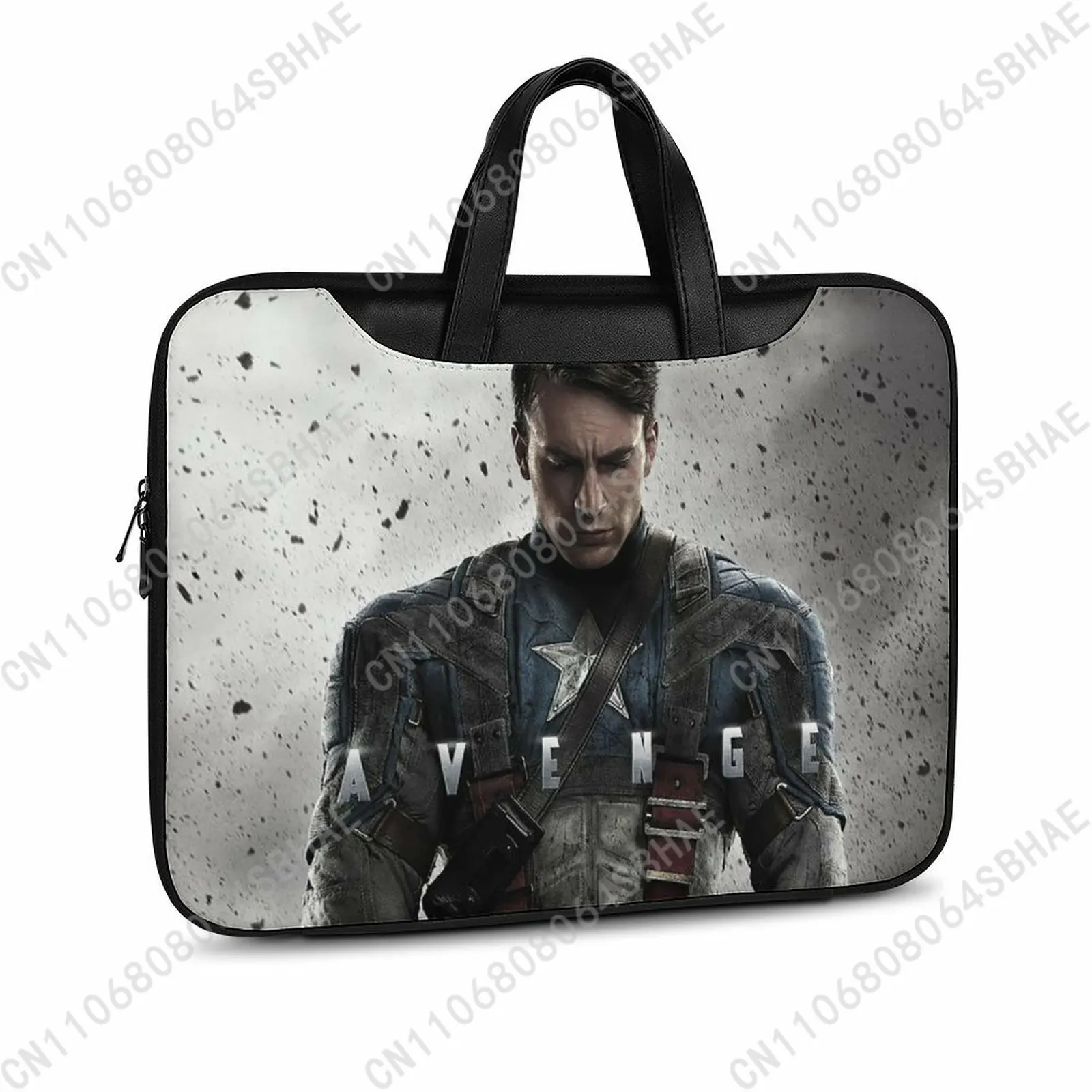 

Marvel Captain America Custom Leather Briefcase Men Woman Laptop Bag Business Retro Genuine Leather Computer Cosplay