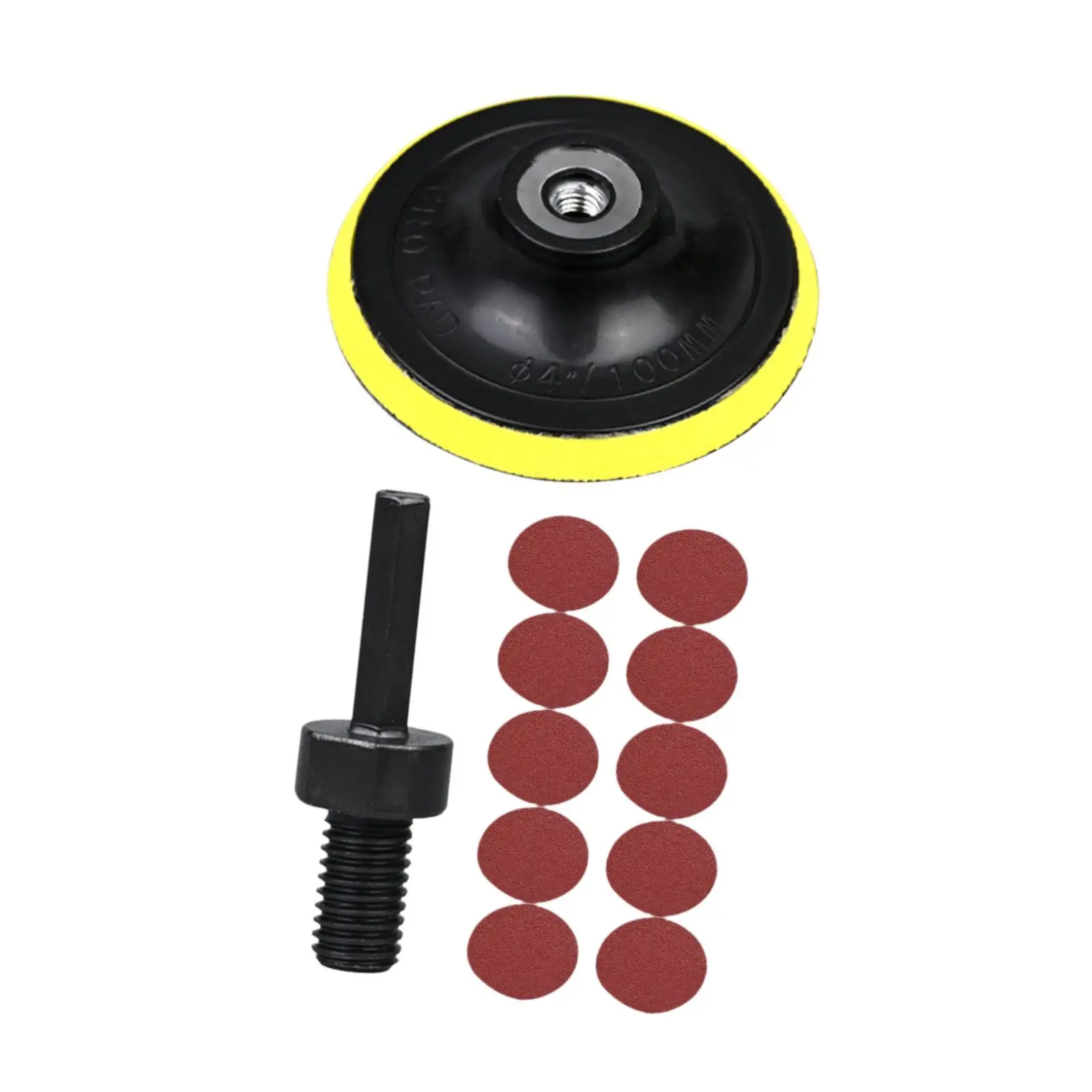 100mm Quick Change Disc Pad Holder with 10mm Shank Grinder Accessories with Sandpapers for Surface Preparation Polishing
