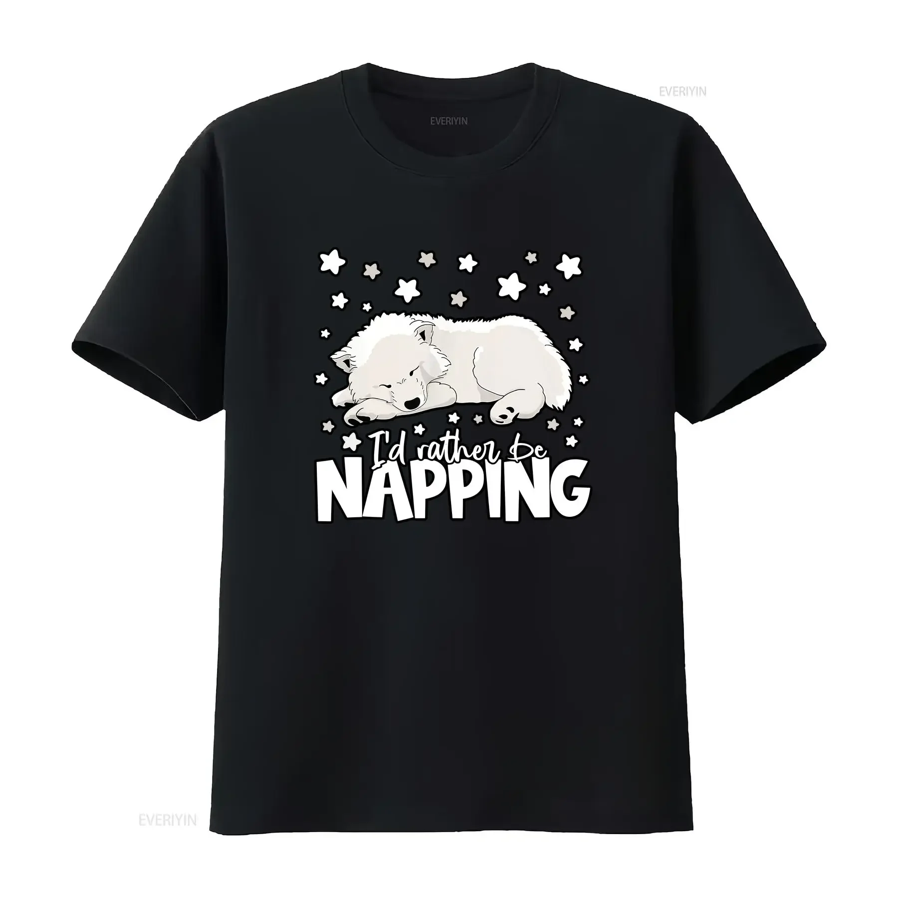 I'd rather be napping I funny Samoyed saying dogs dad T Shirt  vintage Washed graphic fashion Casual designer clothes