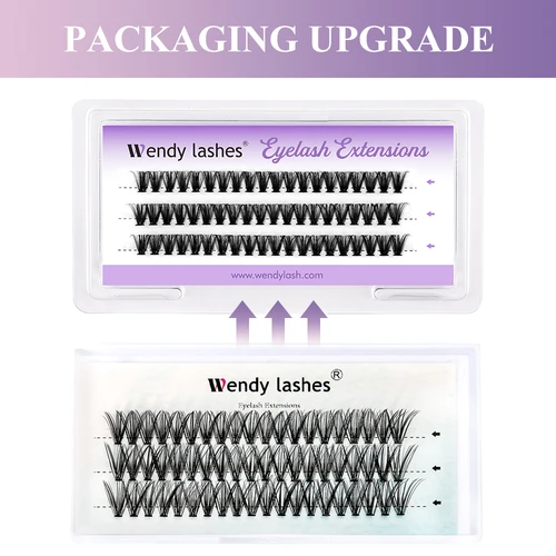 Imagen 2 del producto Wendy Lashes 10/20pcs/Lote Pestañas en racimo 3 filas 10D/20D/30D/40D Paquetes de pestañas individuales de estilo natural Proveedor hecho a mano