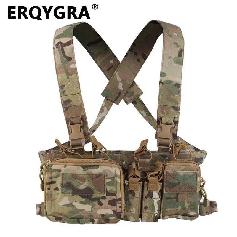 ERQYGRA Hunting Tactical D3CRH Chest Rig Molle Pouch Vest Outdoor CS Game Protective Adjustable Paintball Accessories Equipment