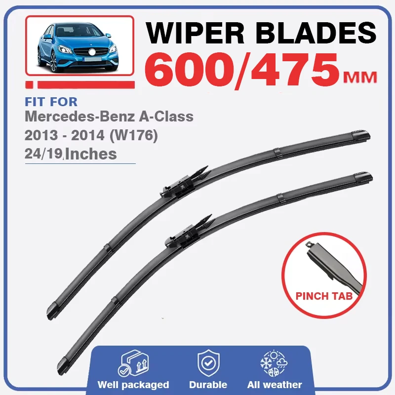 Front Rear Wiper Blades For Mercedes Benz A Class W176 2013 2014 2015 Pre-facelift Windshield Brush Window Windscreen A160 A200