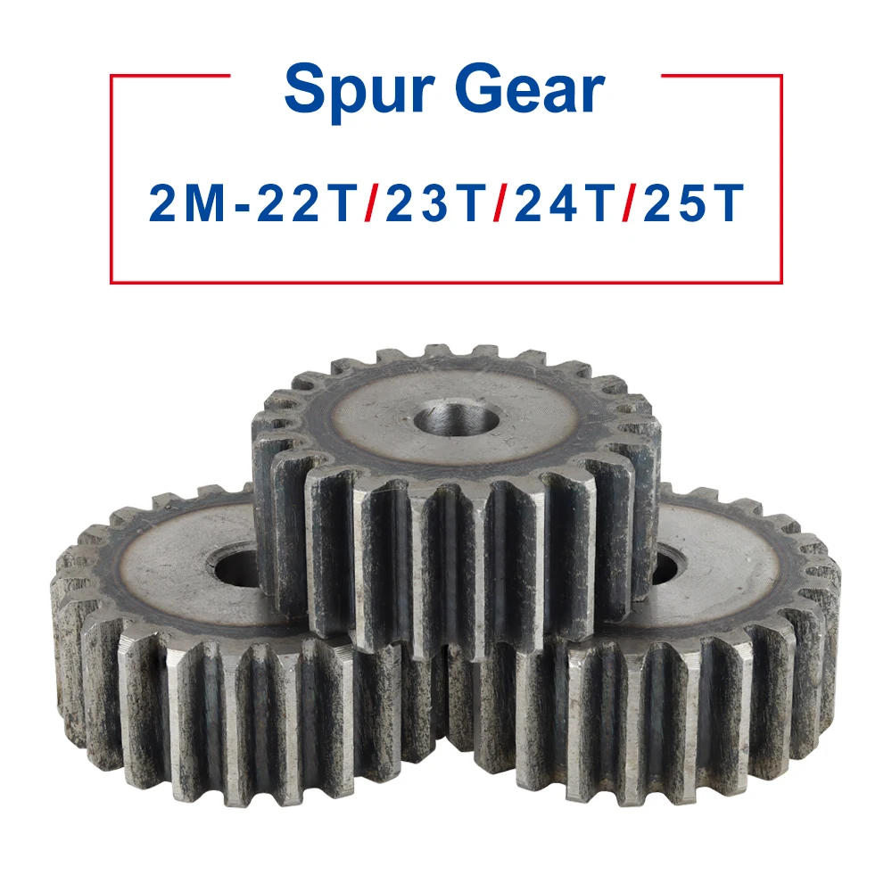 1 Piece Spur Gear 2M22/23/24/25T rough Hole 10mm Motor Gear 45#Carbon Steel Material High Quality pinion Gear Thickness 20mm