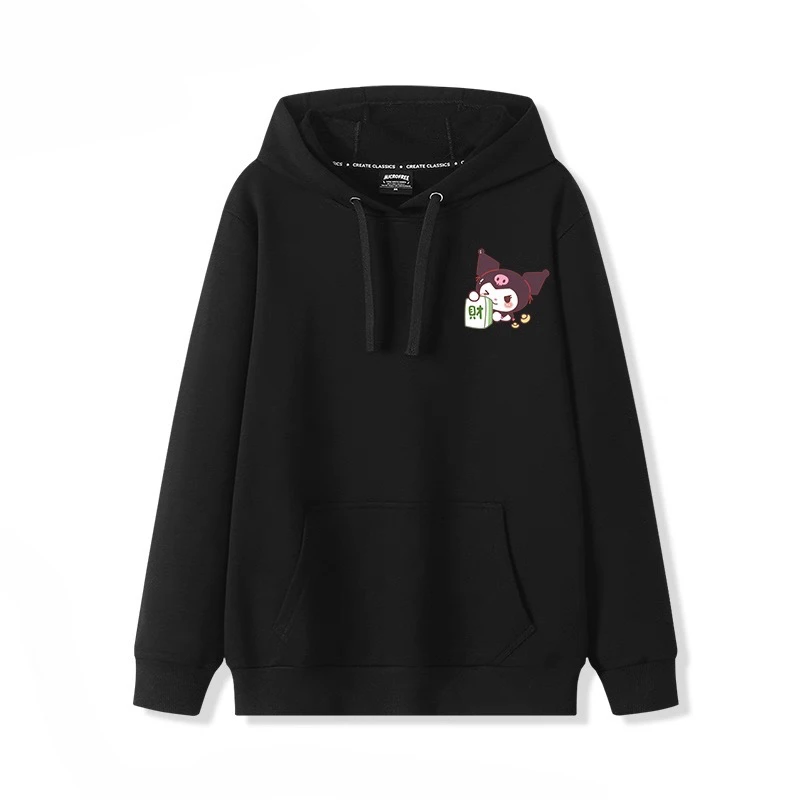 جديد النمط الصيني لطيف سانريو بلدي ميلودي كورومي جونغ الغنية زوجين معطف بقلنسوة فضفاض الصديقات ارتداء الأزواج الذكور والإناث #4