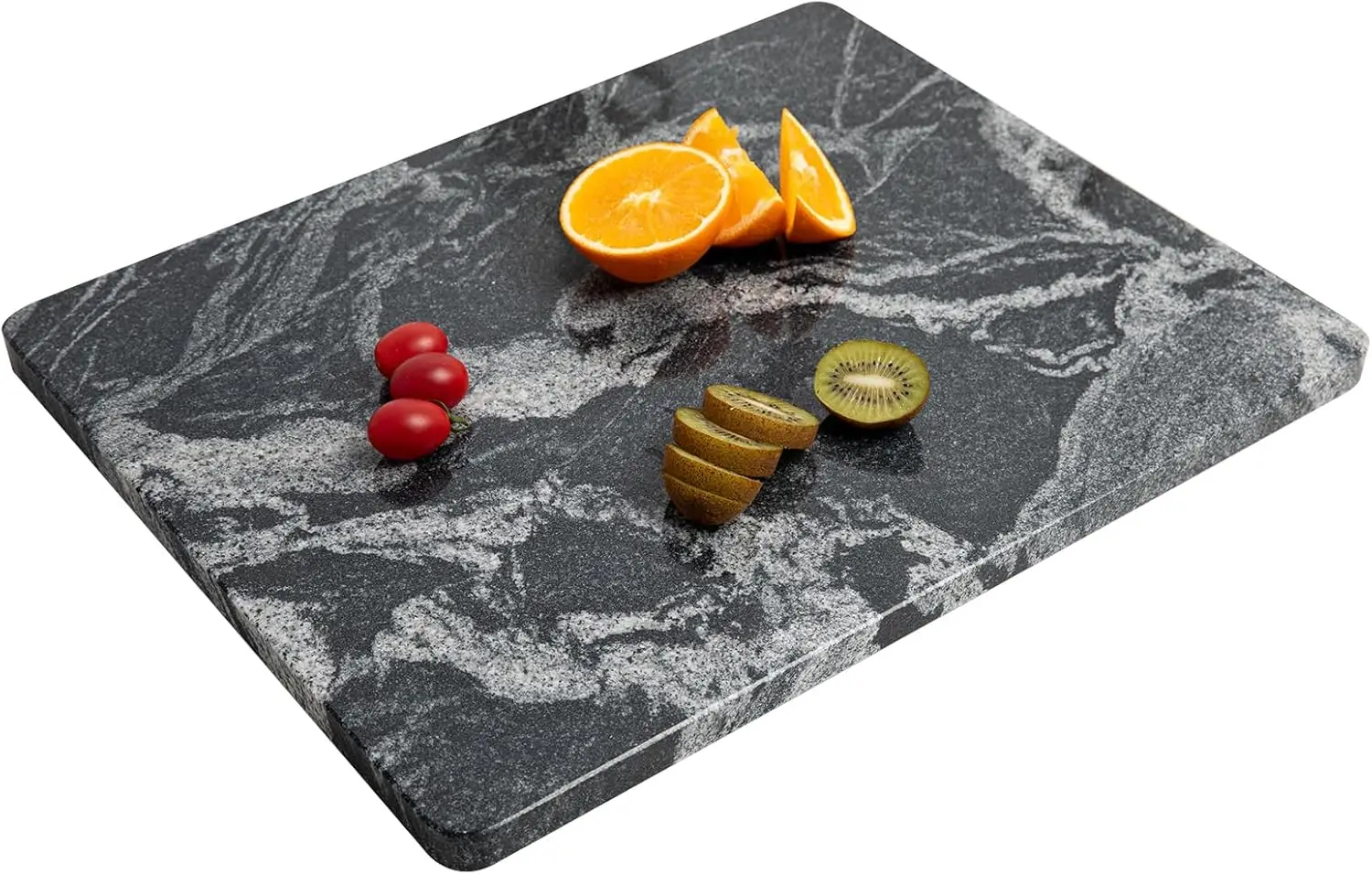 

Marble Cutting Board, Pastry Board For Kitchen, Large Black With White Vine Marble Slab Gift With Non-Slip Feets, 16x20