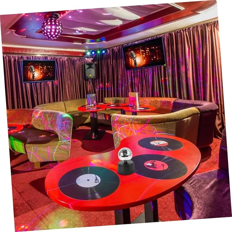 AB41-Battery-Powered Rotating Mirror Ball Led Table Lamp For Restaurant Bar For Outdoor And Stage Use - view 3