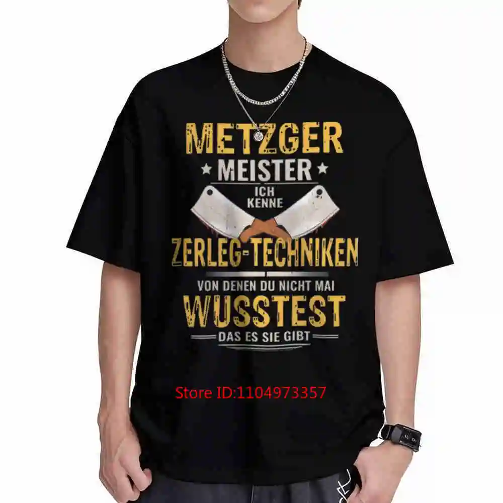 German Butcher Metzger Meister Meat Cuts Short Sleeve Tee 100% Cotton T-Shirt