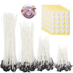 100 stuks wieken + 100 stuks stickers kaarsen maken lont sticker set kaars maken kit diy kaarsenlont, waslijn, houder, bevestigingssticker