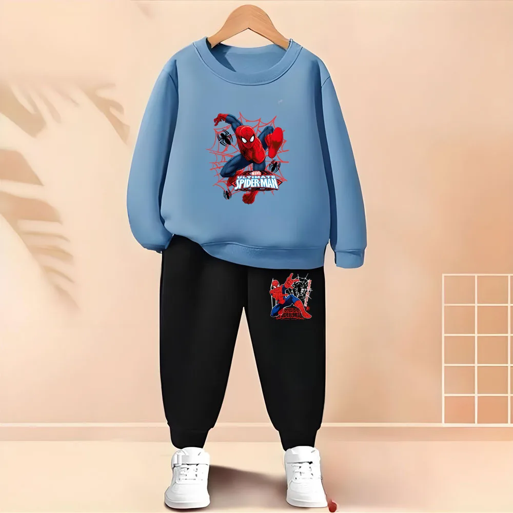 2026 Spring Autumn Children's Hoodies Sets Boys Cartoon print Pullover and Long Pants Two Piece Set Kids Casual Thin Tracksuit