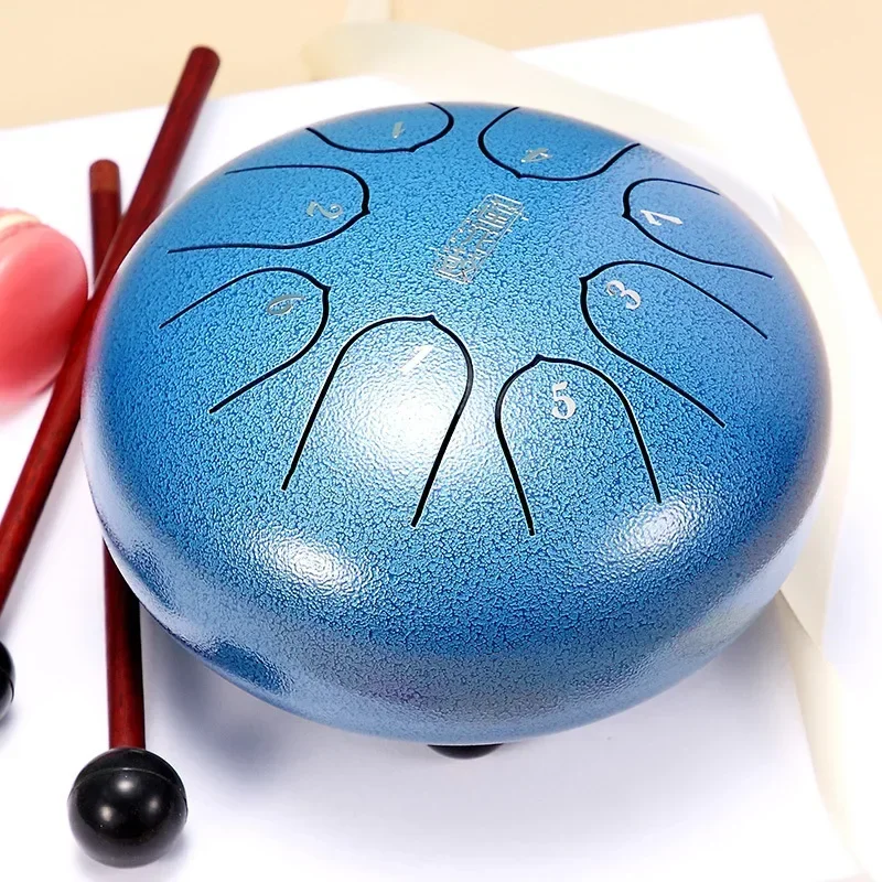 6 Inch 8 Tone Carbon Steel Tongue Hand Drum Hluru Music C Key Yoga Meditation Musical Instruments Set