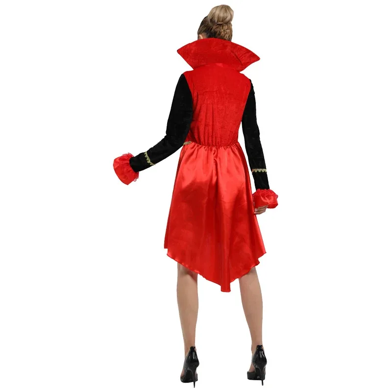 كوس مصاص دماء الملكة ماكياج الرقص حفلة مرحلة حفلة لعب الأدوار زي الساحرة السحرية أزياء الهالوين للنساء #5