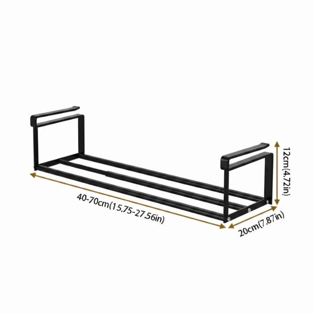 Space Saving Metal Shoe Rack Adjustable Extendable Expandable Shelf Efficient No Drill Hanging Storage Rack Wardrobe Use