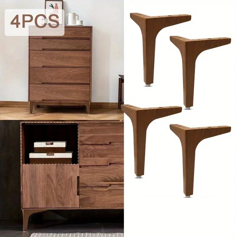 Walnut Finish Furniture Legs - Extended 6.69inch,Design For Wooden Cabinets & Sofas Legs For Furniture Wooden Furniture Legs