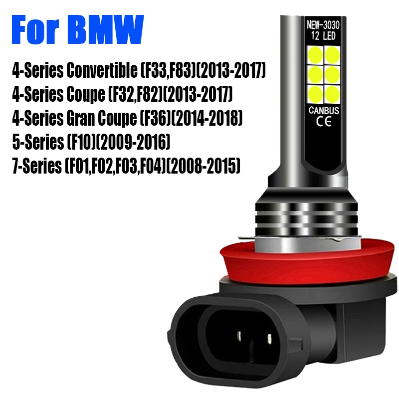 2pcs Car LED Front Fog Light Auto Golden Bulb Lamp H8 For BMW 4-Series F33 F83 F32 F82 F36 5-Series F10 7-Series F01 F02 F03 F04