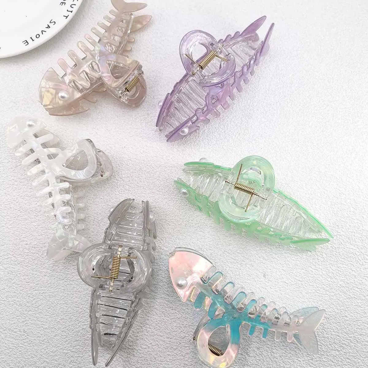 Y2K الملونة هيكل السمكة مشبك شعر الإبداعية شخصية القرش كليب الأسماك بارب بولي كلوريد الفينيل كراب مشبك شعر إكسسوارات الشعر للنساء